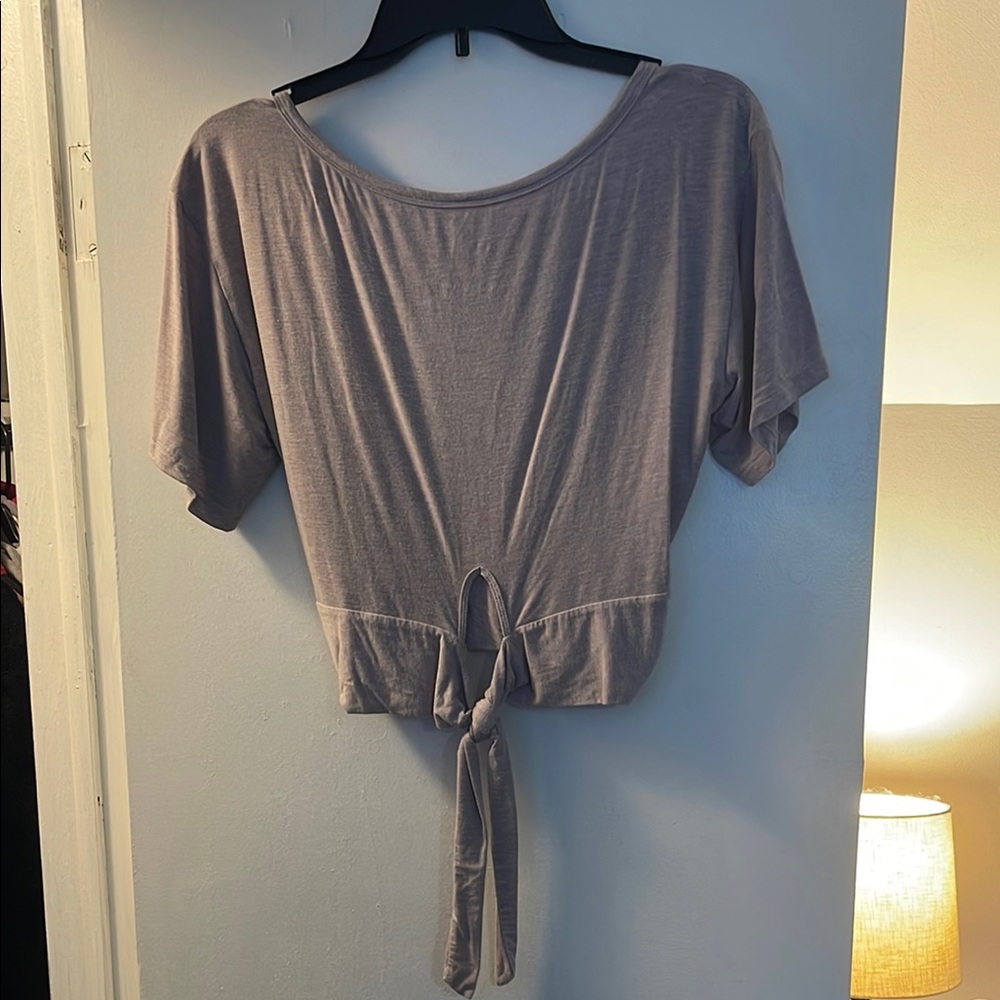 Heavenly by Victoria Light Purple Crop Top with Tie in the back - Picture 3 of 3